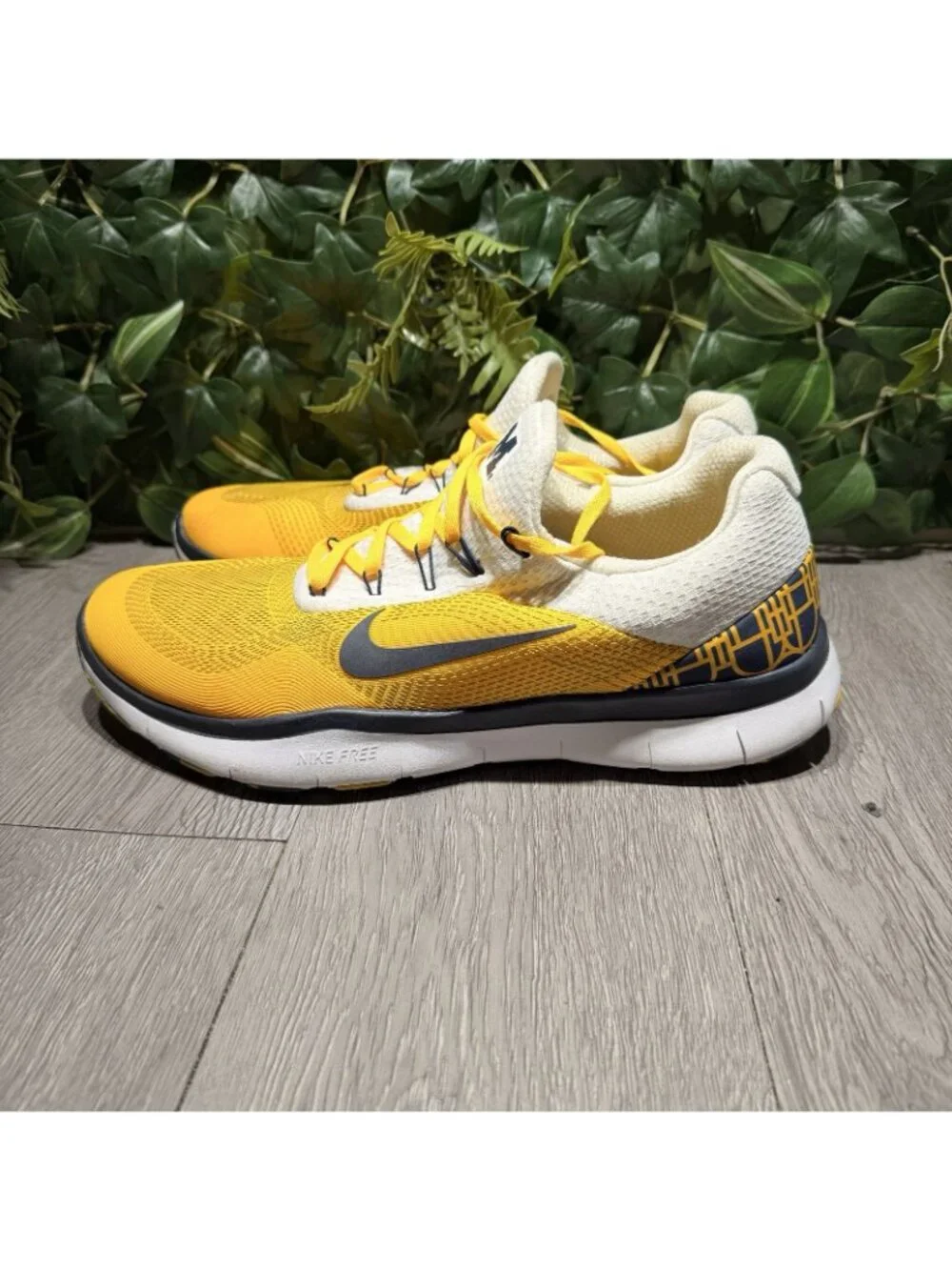 NIKE Free Men’s Michigan Wolverine’s Running Shoes 12.5 Blue Gold AA0881-700